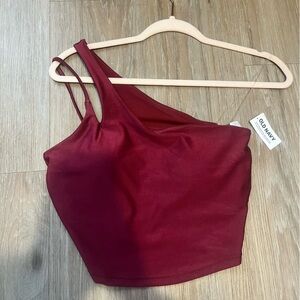 Old Navy Burgundy One-Shoulder Top